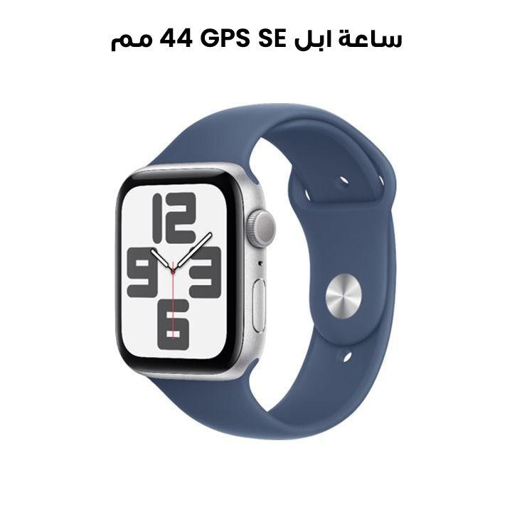 Apple Watch SE GPS 44mm Silver Aluminium Case with Denim Sport Band - S/M | MXEQ3QA/A