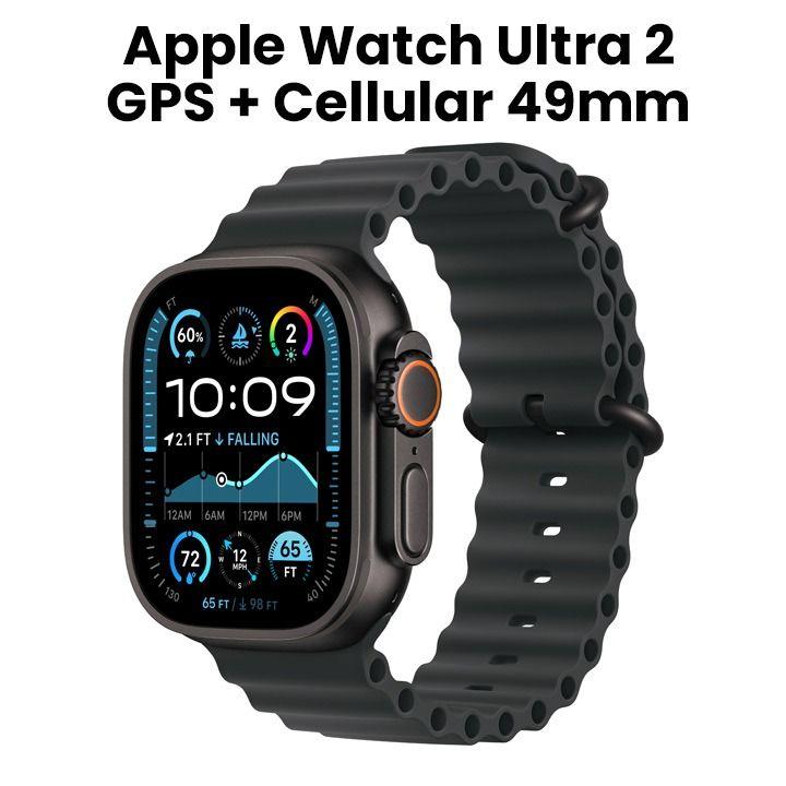 Apple Watch Ultra 2 GPS + Cellular 49mm Black Titanium Case with Black Ocean Band | MX4P3QA/A