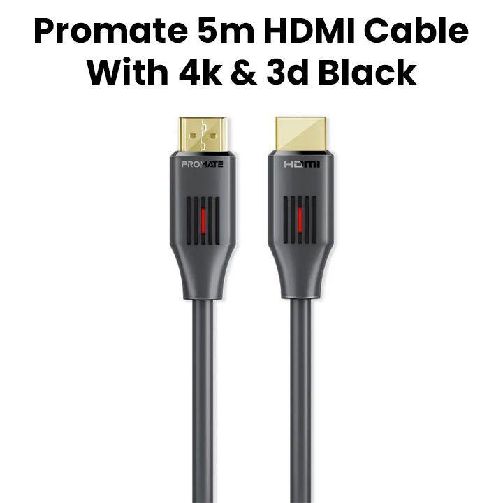 Promate 5M HDMI Cable with 4K & 3D Black | ProLink4K60-500