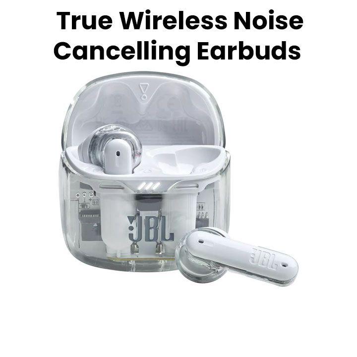JBL Tune Flex True Wireless Noise Cancelling Earbuds - White Ghost Edition