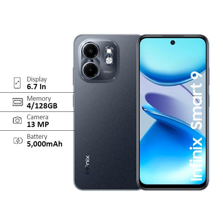 Buy Infinix Mobile Phone Smart 9 X6532 128GB + 4GB - Metallic Black ...