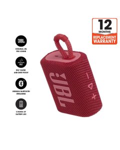 JBL GO 3 Bluetooth Portable Speaker - Red