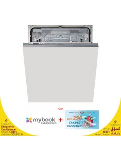 Ariston LIC 3C26 W F Built-In Full Integrated Dishwasher 14 Place