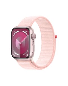 Apple Watch Series 9 GPS 41mm Pink Aluminium Case with Light Pink Sport Band - S/M (MR933QA/A)