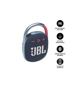 JBL CLIP 4 Ultra-Portable Waterproof Bluetooth Speaker - Blue and Pink