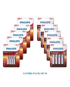 (SAVERS PACK OF 10) Philips LR03P4B/97 x 5 Packs + Philips LR6P4B/97 x 5 packs