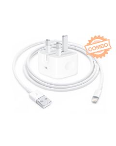 (COMBO DEAL) Apple USB-C 20W Power Adapter (MHJF3B/A) + USB to Lightning Cable 1M (MXLY2)