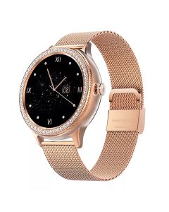 Zohra Rose Gold Smart Watch Metal Strap