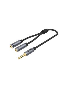 UNITEK Headphone Splitter For Dual Headphone (3.5mm Plug to Dual 3.5mm Jack) Stereo Audio Cable (Y-C956ABK)