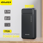 Awei P6K 20000mAh Portable Power Bank Dual Type A USB A and Type C Micro Dual input Fast Charge