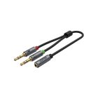 UNITEK Headset Adapter (Dual 3.5mm Plug to 3.5mm Jack) Stereo Audio Cable (Y-C957ABK)