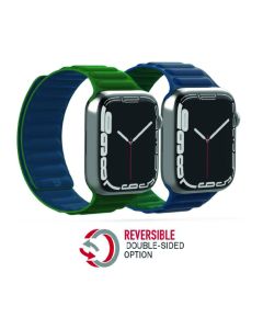 BAYKRON Apple Watch Band 38/40/41mm Premium Silicone Magnetic Soft Touch(BKR-ST-41-BL.GRN) - Black/Green