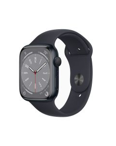 Apple Watch Series 8 GPS, 45mm Midnight Aluminum Case with Midnight Sport Band - Regular M/L (MNP83)