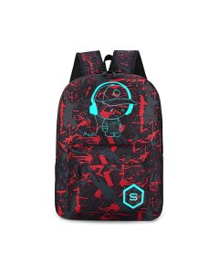 Flymei Luminous Backpack 15.6-inch for Boys - Red