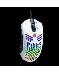 Dragon War ELE-G25-WH Ultra-Light Honeycomb RGB Gaming Mouse 12,000 DPI - White