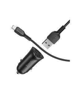Hoco Z39 Farsighted Dual Port QC3.0 Car Charger Set (Type-C)