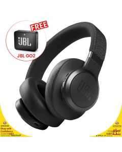 JBL Live 660NC Wireless Over-Ear Noise Cancelling Headphones Black + JBL GO 2 Portable Speaker Black
