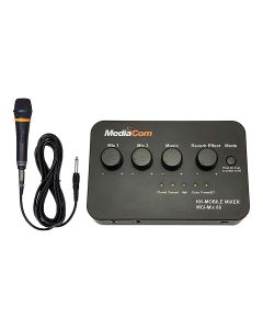 MediaCom MCI-Mix 88 Karaoke Anywhere Mixer with Bluetooth 5.0 Connection, 1 Corded Mic and Multiple Reverb Effects