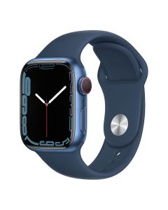 Apple Watch Series 7 GPS + Cellular, 41mm Blue Aluminium Case with Abyss Blue Sport Band - Regular(MKHU3AE/A)
