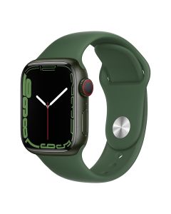 Apple Watch Series 7 GPS + Cellular, 45mm Green Aluminium Case with Clover Sport Band - Regular(MKJR3AE/A)