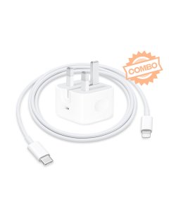 (COMBO DEAL) Apple USB-C 20W Power Adapter (MHJF3B/A) + USB-C to Lightning Cable 1M (MM0A3)