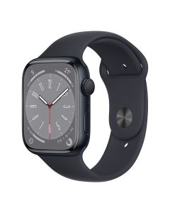 Apple Watch Series 8 GPS, 41mm Midnight Aluminium Case with Midnight Sport Band - Regular (MNP53ZP/A)