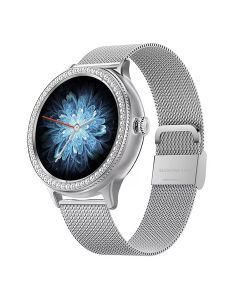 Zohra Silver Smart Watch Stainless Steel Strap