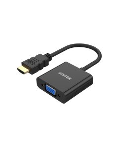 UNITEK HDMI to VGA Adapter with 3.5mm for Stereo Audio (Y-6333)
