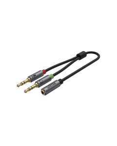 UNITEK Headset Adapter (Dual 3.5mm Plug to 3.5mm Jack) Stereo Audio Cable (Y-C957ABK)
