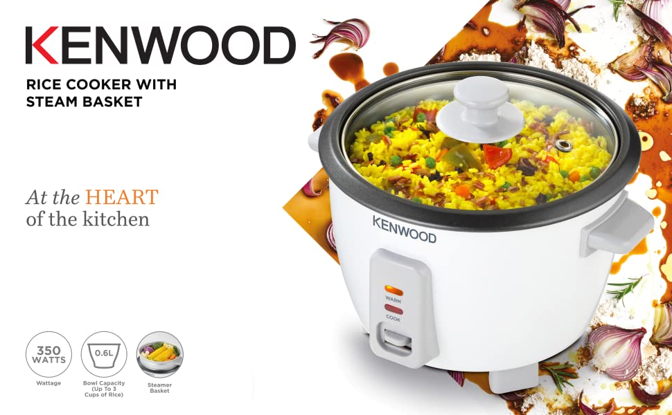 Buy Kenwood Rice Cooker 0.6Ltrs 350W (RCM30.000WH) Jumbo Souq